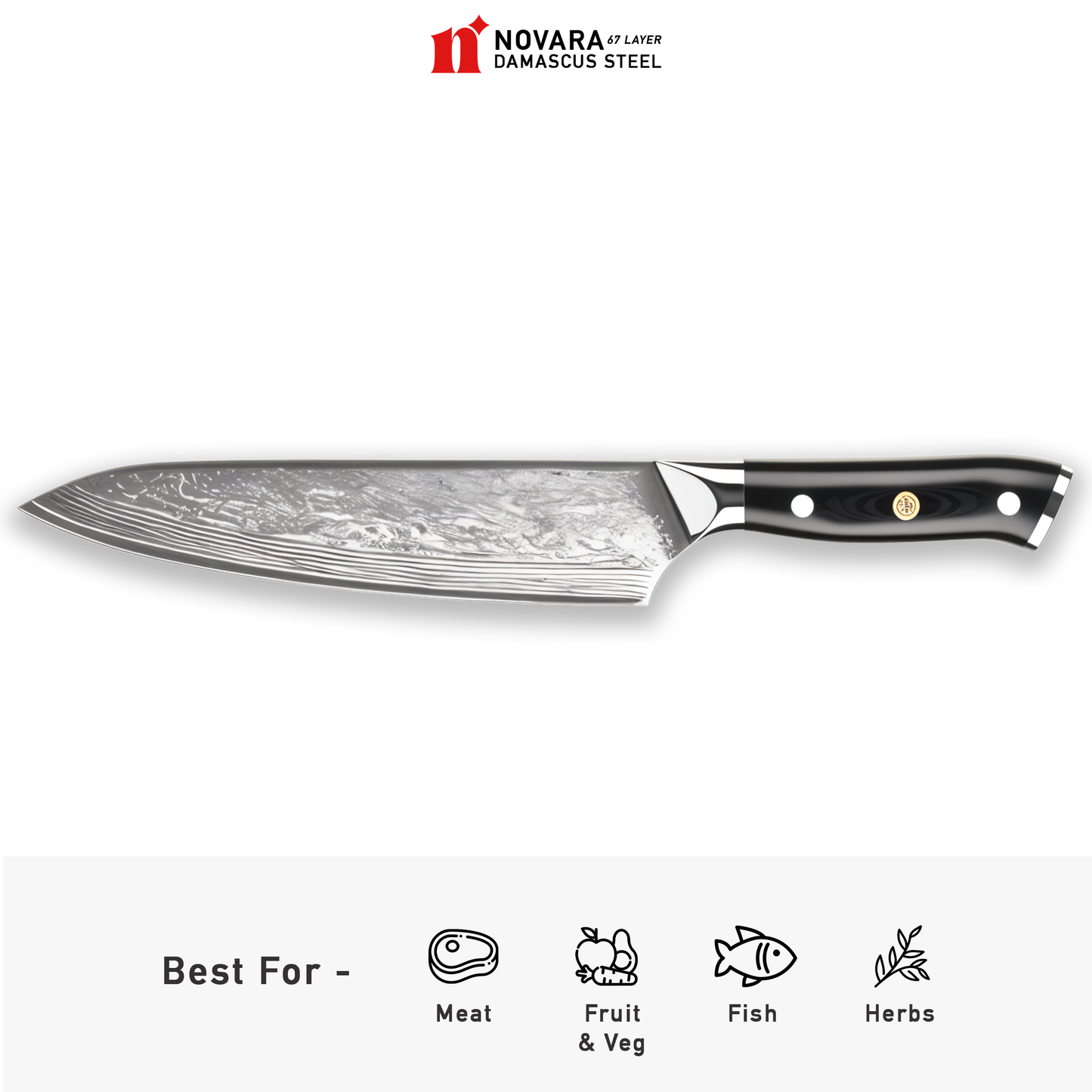 Novara Pro Black (プロブラック) - Damascus Steel Knives