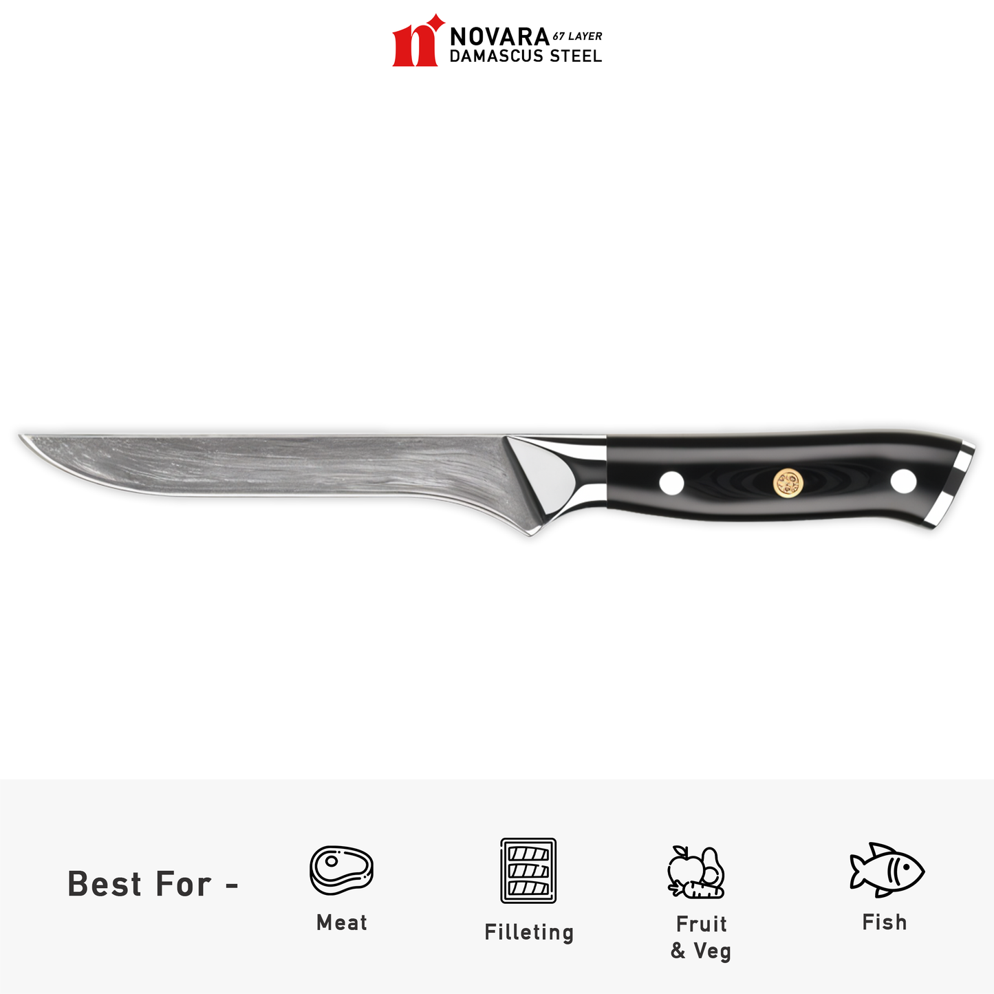 Novara Pro Black (プロブラック) - Damascus Steel Knives