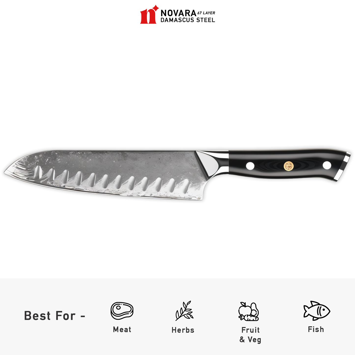 Novara Pro Black (プロブラック) - Damascus Steel Knives