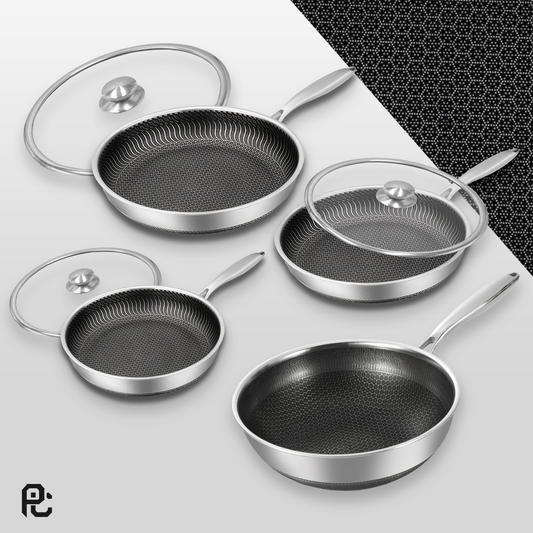 PureClad™ - 7 pc Hybrid Wok & Pans Set w/ Lids
